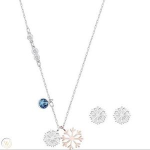 Swarovski Snowflake Necklace + earrings